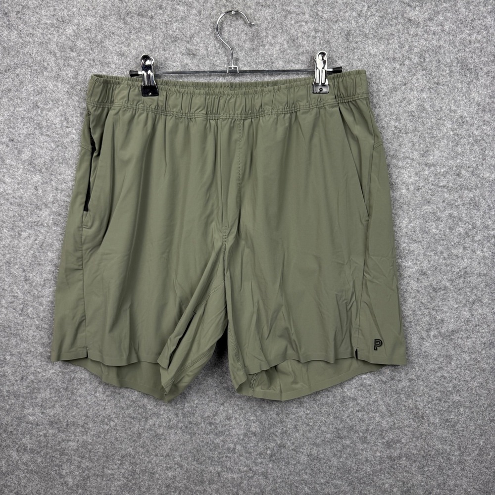 Public Rec Mens Athletic Shorts Olive‎ Green Size 34 Nylon Spandex Mesh Back